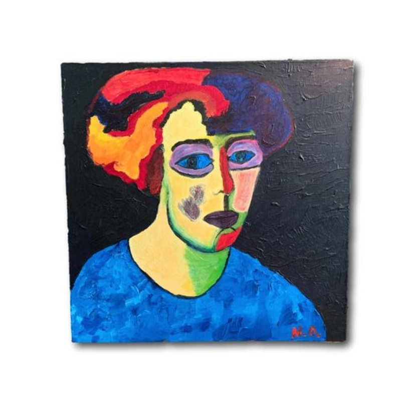 After CoBrA, Portrait of Woman, 20th Century, Painting on Canvas for sale at Pamono