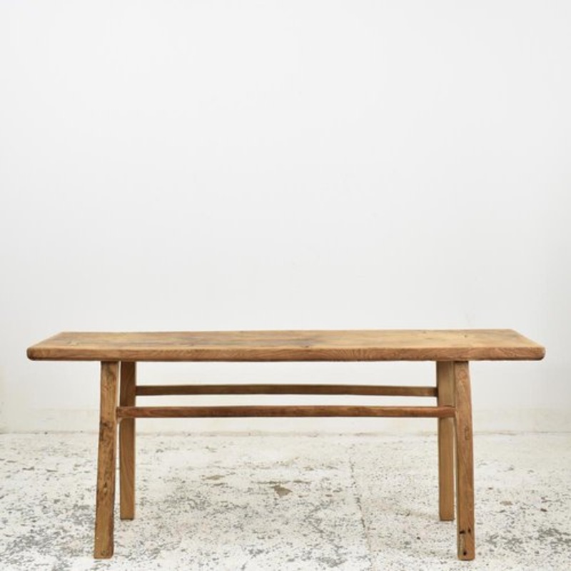 Antique Rustic Elm Console Table for sale at Pamono