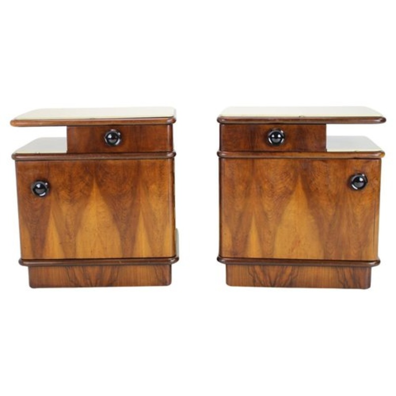 Bedside Tables, Czechoslovakia, 1945s, Set of 2 for sale at Pamono