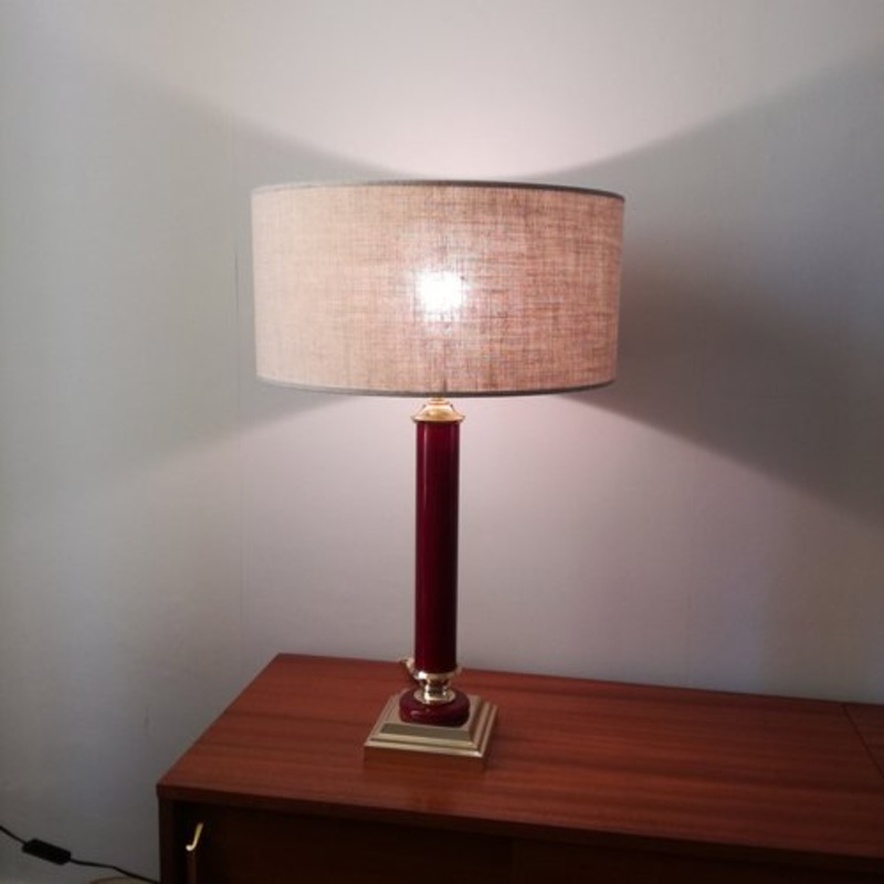 Brass Schuyneter Column Lamp, France, 1970s for sale at Pamono