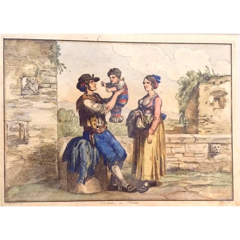 Costumi di Roma – Etching by Bartolomeo Pinelli – 1819 1819 for sale at Pamono