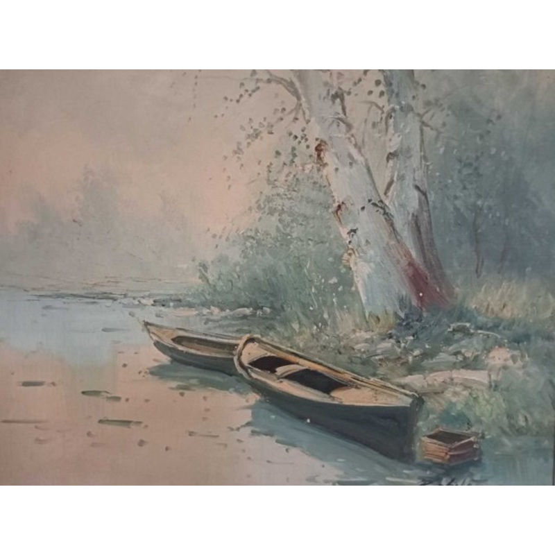 Ebro Delta, Oil on Canvas, Set of 2 for sale at Pamono
