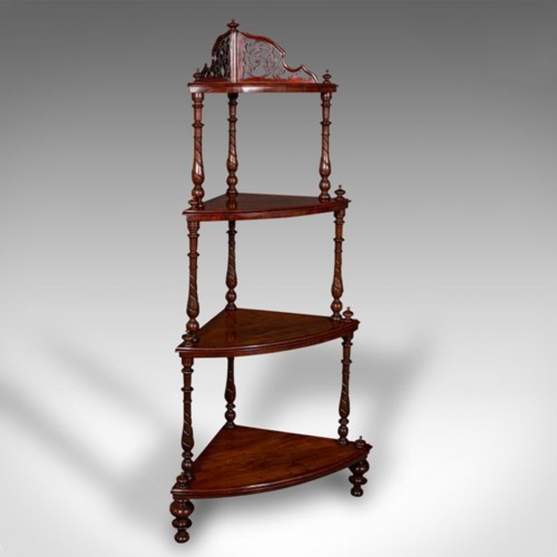 English Corner Shelf in Walnut, 1860s for sale at Pamono