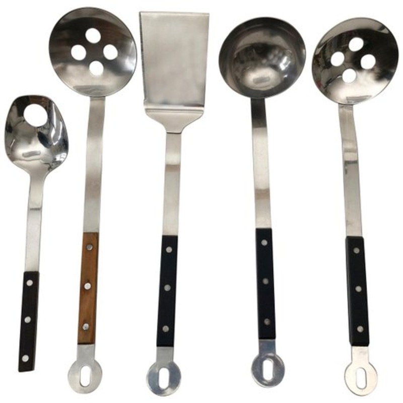 Kitchen Utensil Set by Janos Meglk for Amboss, 1960s, Set of 5 for sale at Pamono