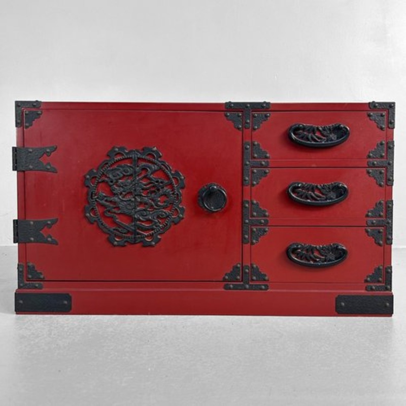 Low Vintage Japanese Tansu Chest, 1980s for sale at Pamono