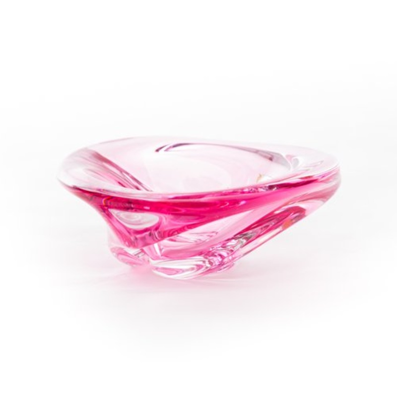 Mid-Century Pink Crystal Bowl from Val Saint Lambert, 1950s for sale at Pamono