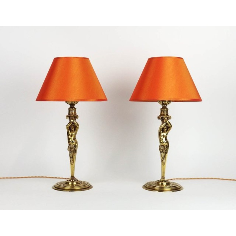 Napoleon III Lamps in Bronze, Set of 2 for sale at Pamono