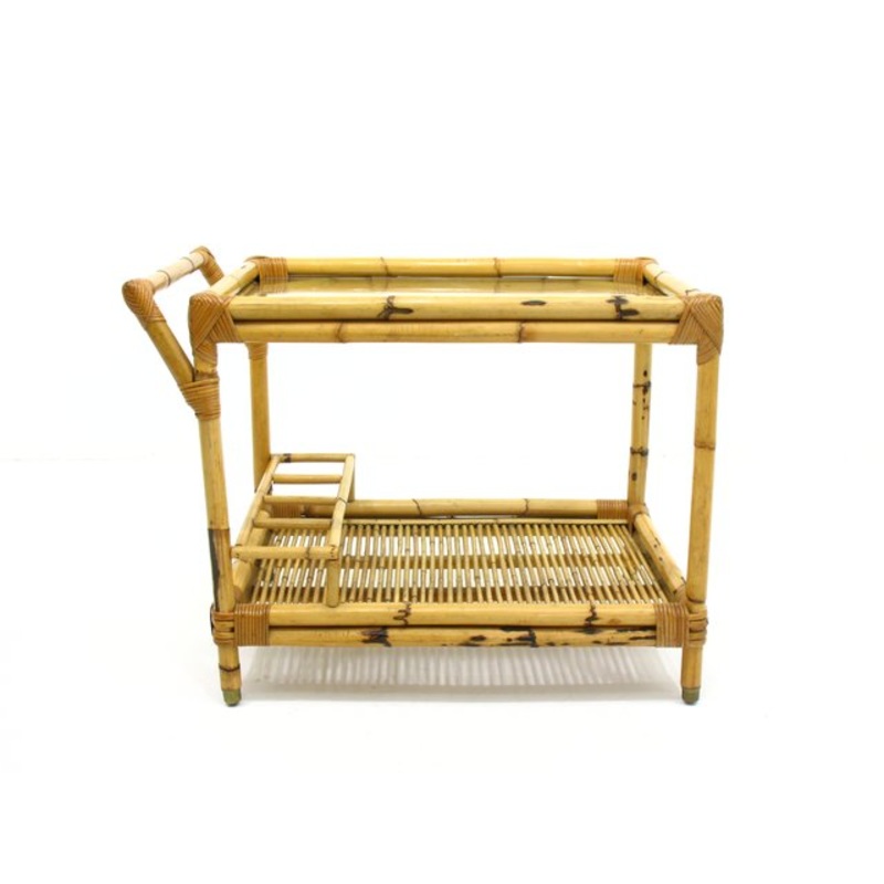 Rattan Bar Table, 1970s for sale at Pamono