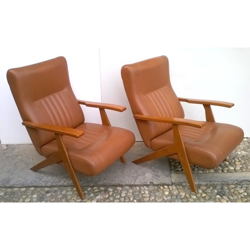Reclining Armchairs, Italy, 1960s, Set of 2 for sale at Pamono