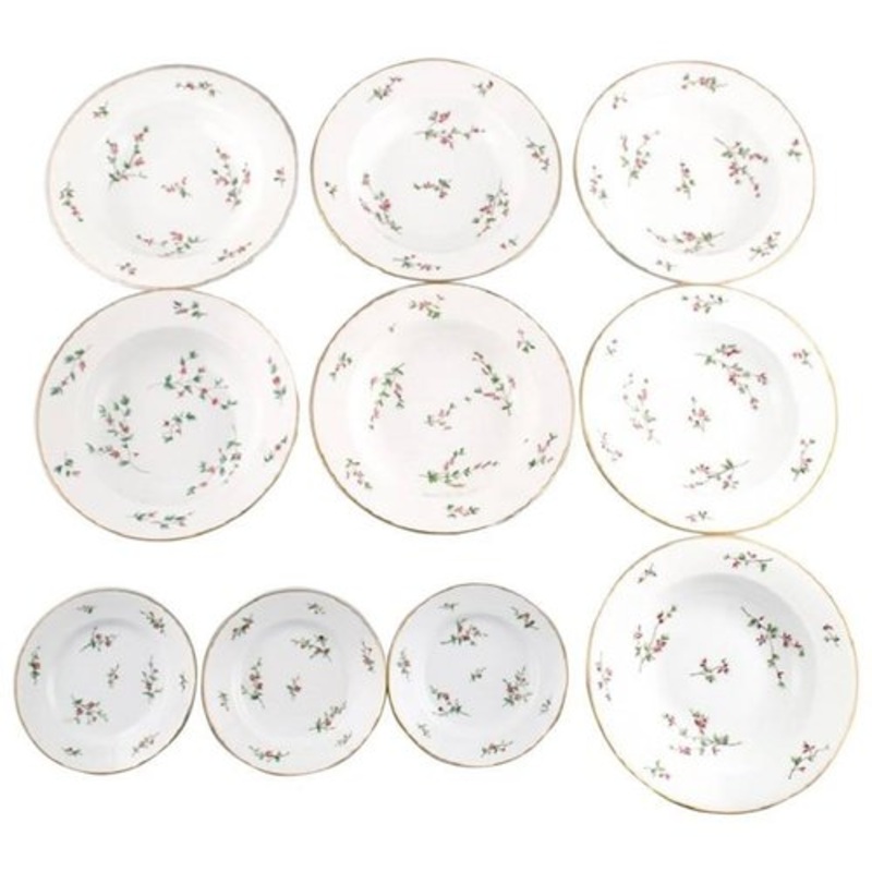 Royal Copenhagen Red Barberry Dishes, 1920s, Set of 10 for sale at Pamono