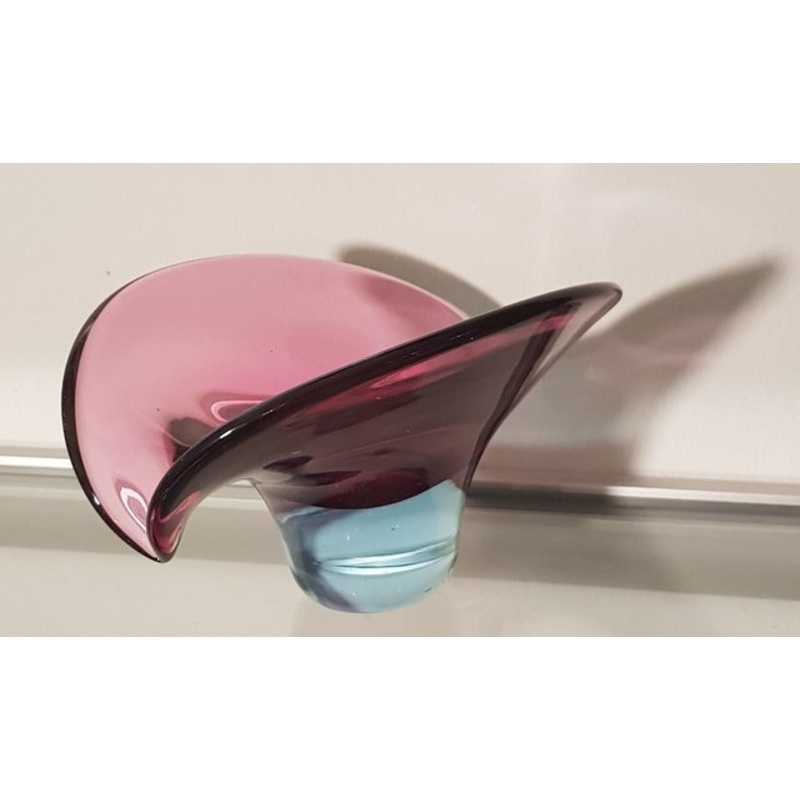 Sommerso Pink and Blue Murano Glass Vase, 1950s for sale at Pamono