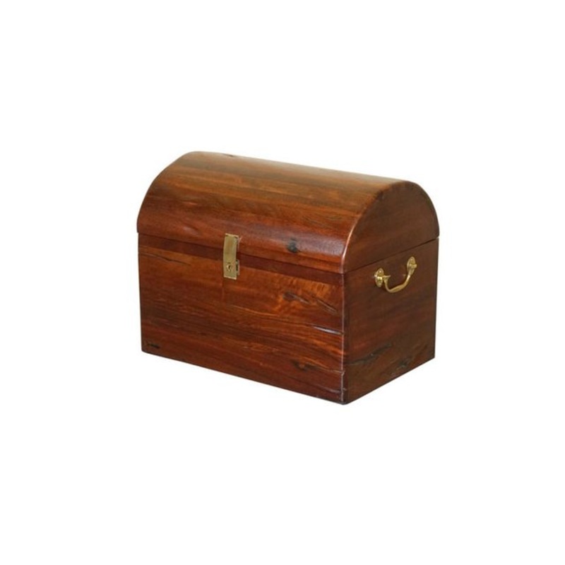 Vintage Hand Carved Jarabosky Dome Topped Steamer Travel Trunk for sale at Pamono