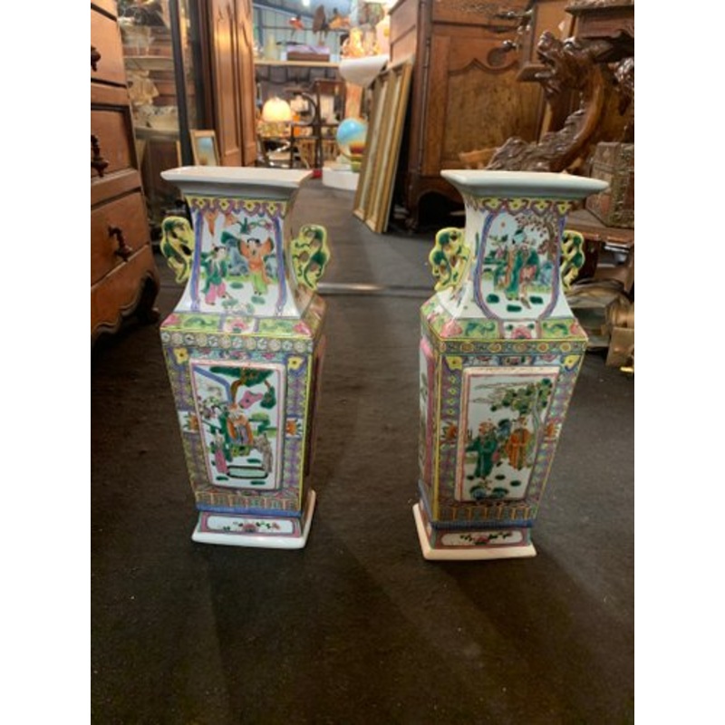 Canton Vases, 1800s, Set of 2 for sale at Pamono