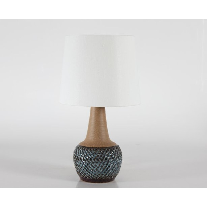 Danish Blue Ceramic Table Lamp by Einar Johansen for Sholm, 1960s for sale at Pamono