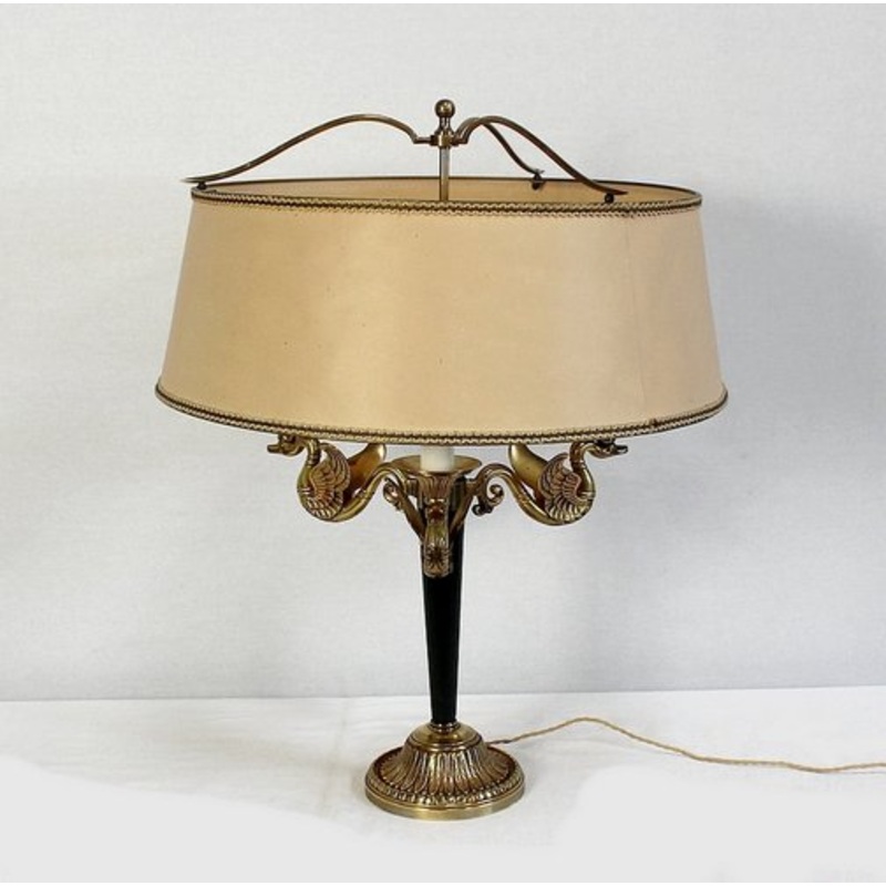 Empire Style Gilt Brass Lamp, Early 20th Century for sale at Pamono