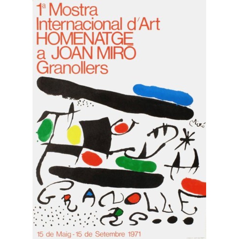 Expo 71 Poster, International Art Exhibition by Joan Miro for sale at Pamono