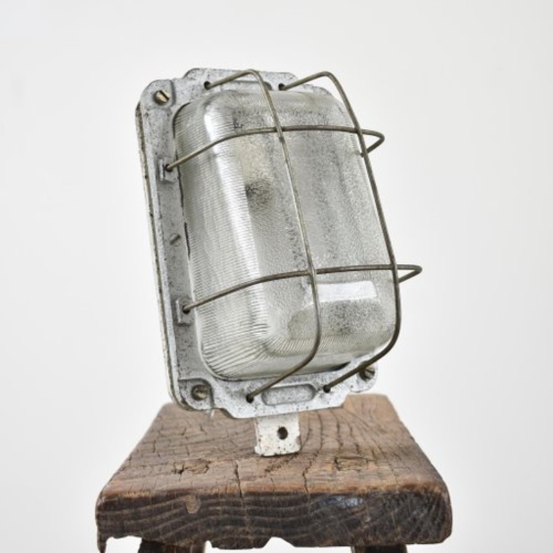 Industrial Prismatic Bulkhead Wall Light, 1960s for sale at Pamono