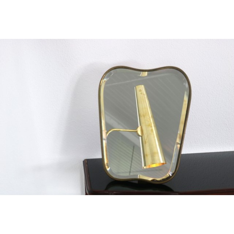 Italian Table Mirror with Brass Frame for sale at Pamono