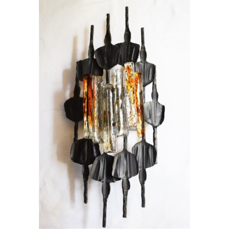 Large Brutalist Wall Lamp, 1970s for sale at Pamono