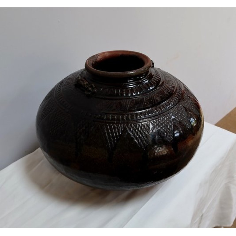 Large Pansu Vase in Varnished Terracotta, 1900s for sale at Pamono