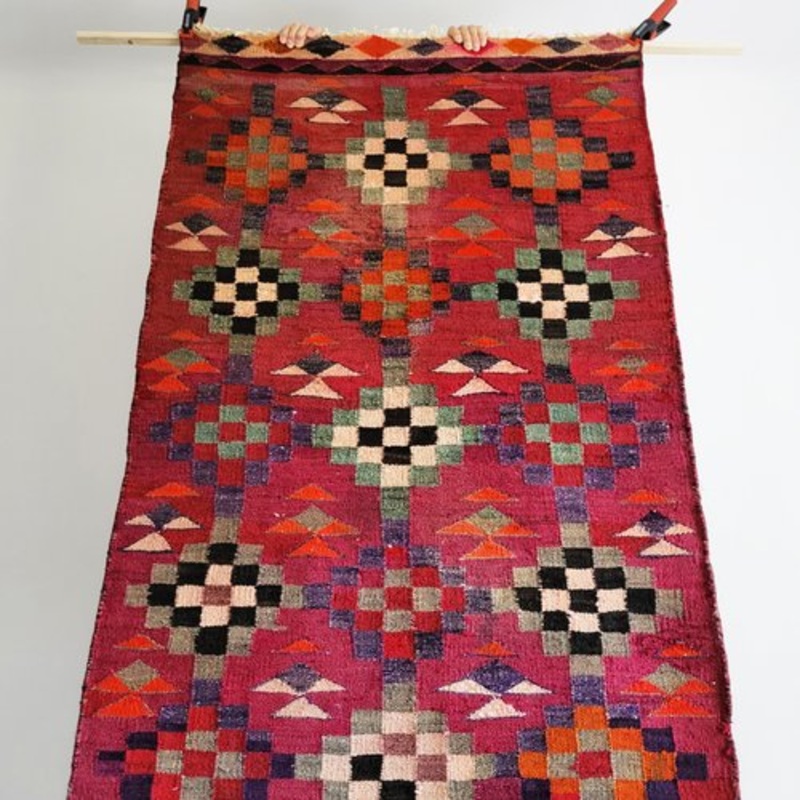 Mid-Century Color Kilim Runner, 1960s for sale at Pamono