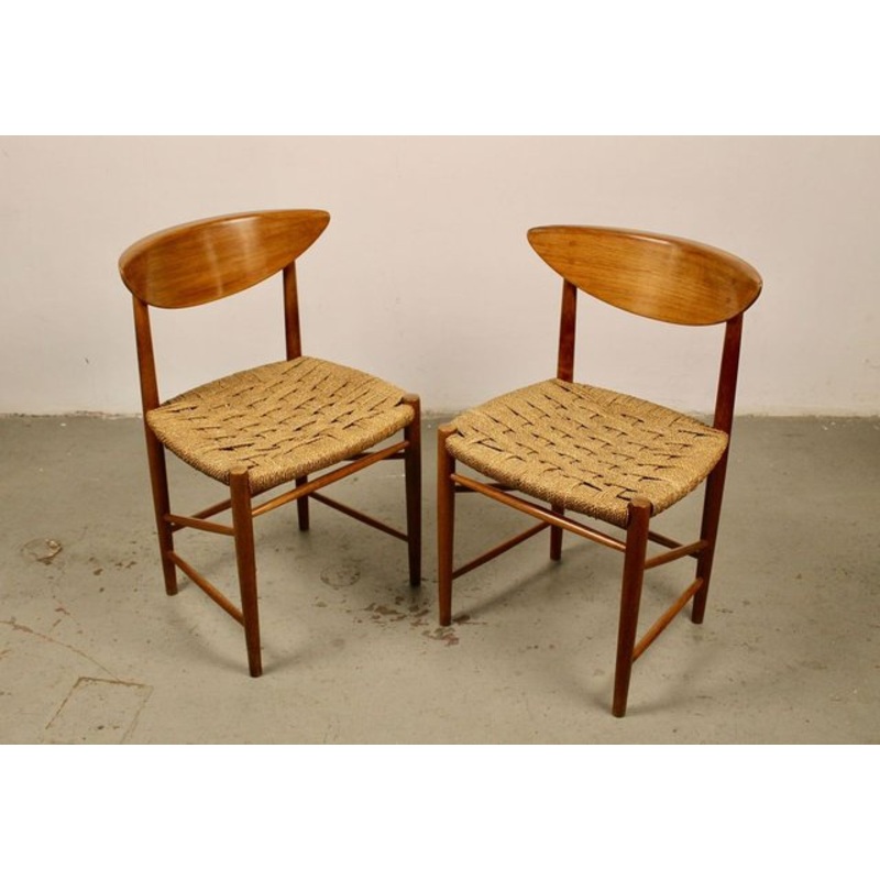 Model 316 Dining Chairs by Peter Hvidt & Orla Mlgaard-Nielsen for Sborg Mbelfabrik, 1950s, Set of 2 for sale at Pamono