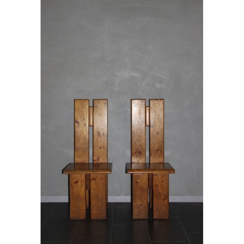 Set of Brutalist Totem Chairs, 1970s for sale at Pamono