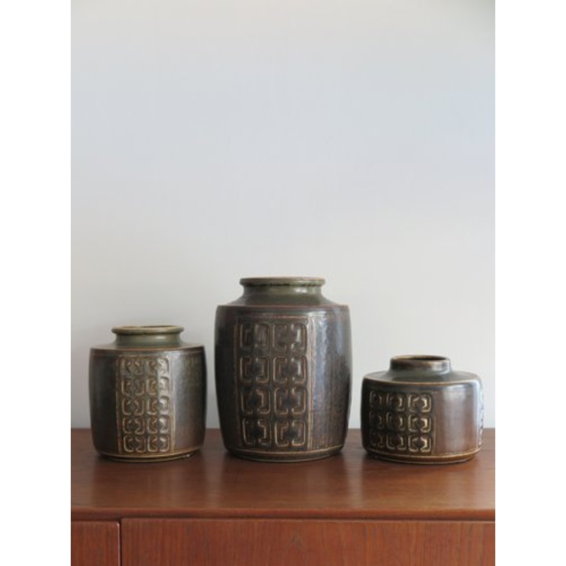 Vase by Valdemar Petersen for Bing & Grondahl Danimrca, 1960s, Set of 3 for sale at Pamono