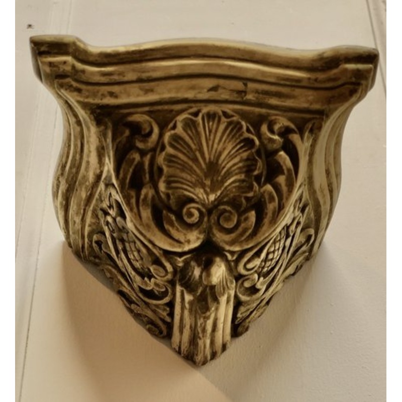 Weathered Wall Bracket in Carved Plaster, 1890s for sale at Pamono