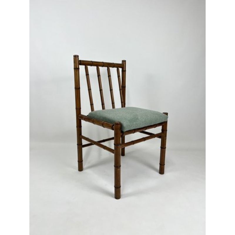 Wooden Chair in Faux Bamboo, France, 1970s for sale at Pamono