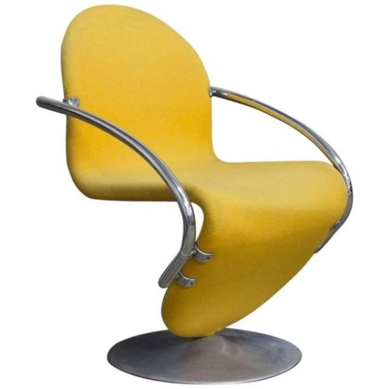 1-2-3 Series Easy Chair in Yellow by Verner Panton, 1973 for sale at Pamono
