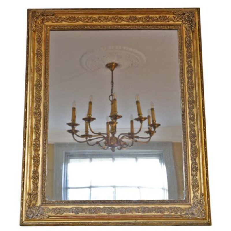 19th Century Large Gilt Wall Mirror High-Quality Ornate Mirror, 1890s for sale at Pamono