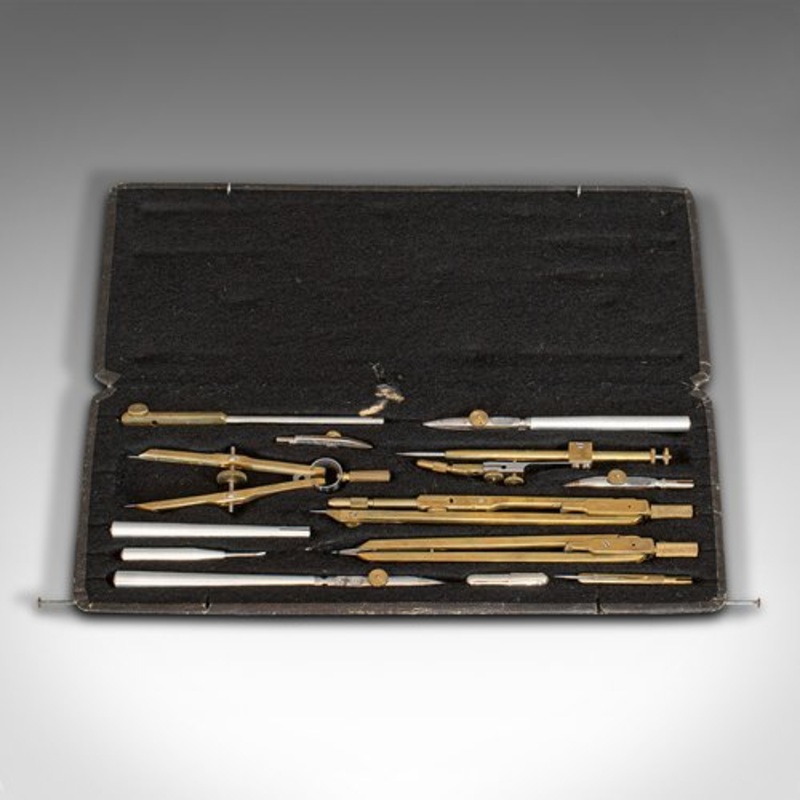 Antique German Drawing Instrument Set for sale at Pamono