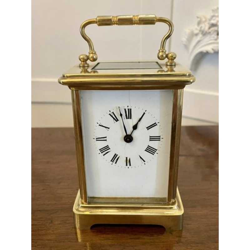 Antique Victorian Brass Carriage Clock, 1880s for sale at Pamono