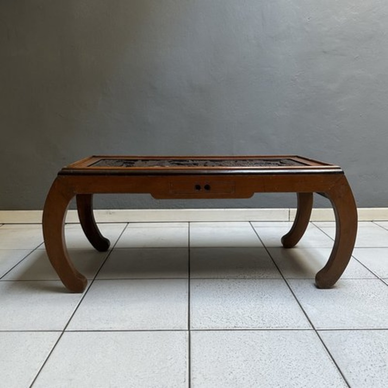 Chinese Rectangular Table in Inlaid Wood, 1970s for sale at Pamono