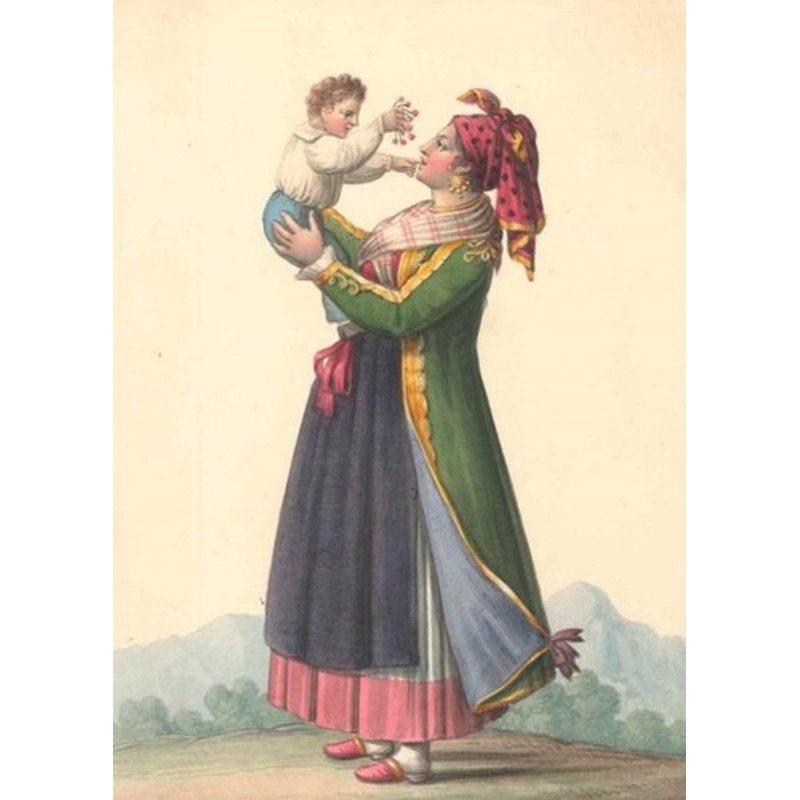 Costume di Procida – Watercolor by M. De Vito – 1820 ca. 1820 c.a. for sale at Pamono