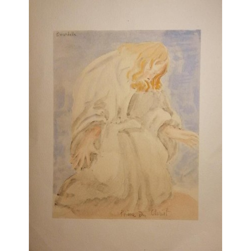 Emile Antoine Bourdelle, Prayer of Christ, Early 20th-Century, Watercolor for sale at Pamono