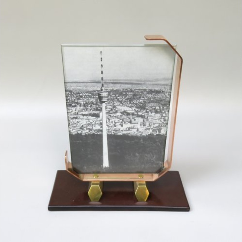 French Art Deco Picture in Brass, Copper & Bakelite for sale at Pamono