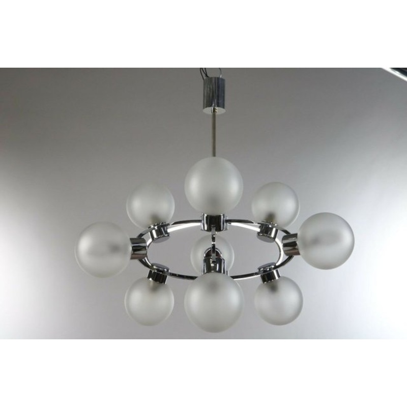 Glass Ball Sputnik Pendant Lamp, 1970s for sale at Pamono