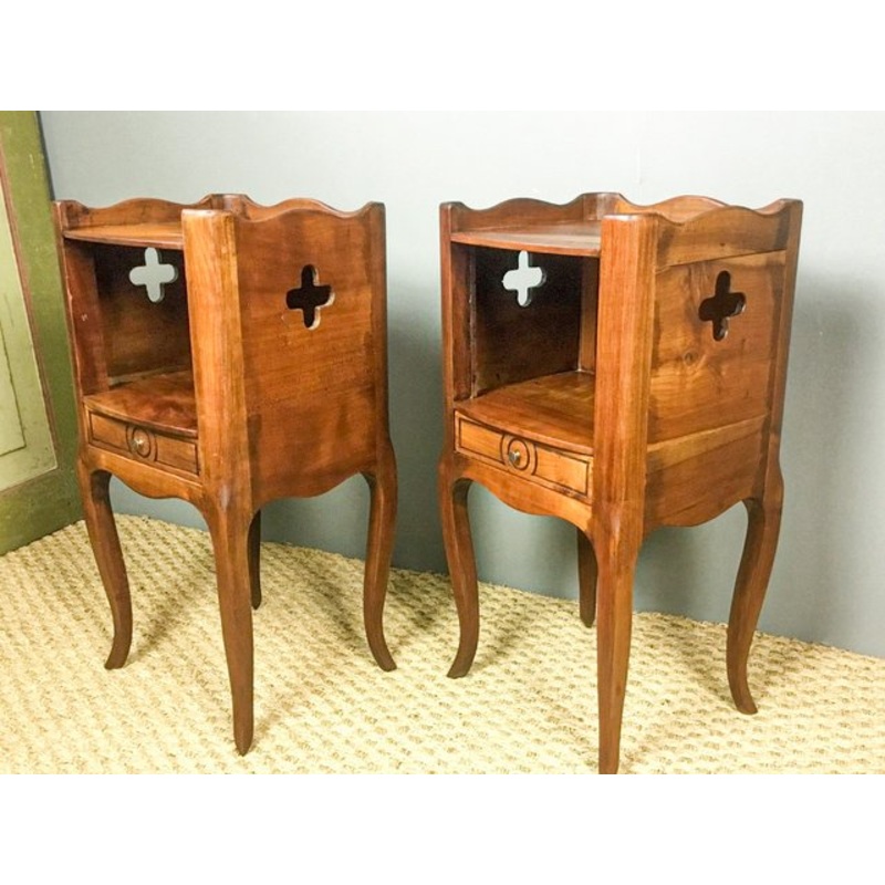 Louis XV French Cherry Nightstands, 1920s, Set of 2 for sale at Pamono