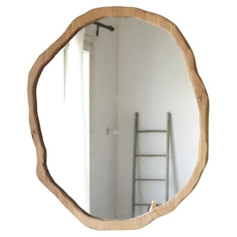 Medium Light Varnish Ondulation Mirror by Alice Lahana Studio for sale at Pamono