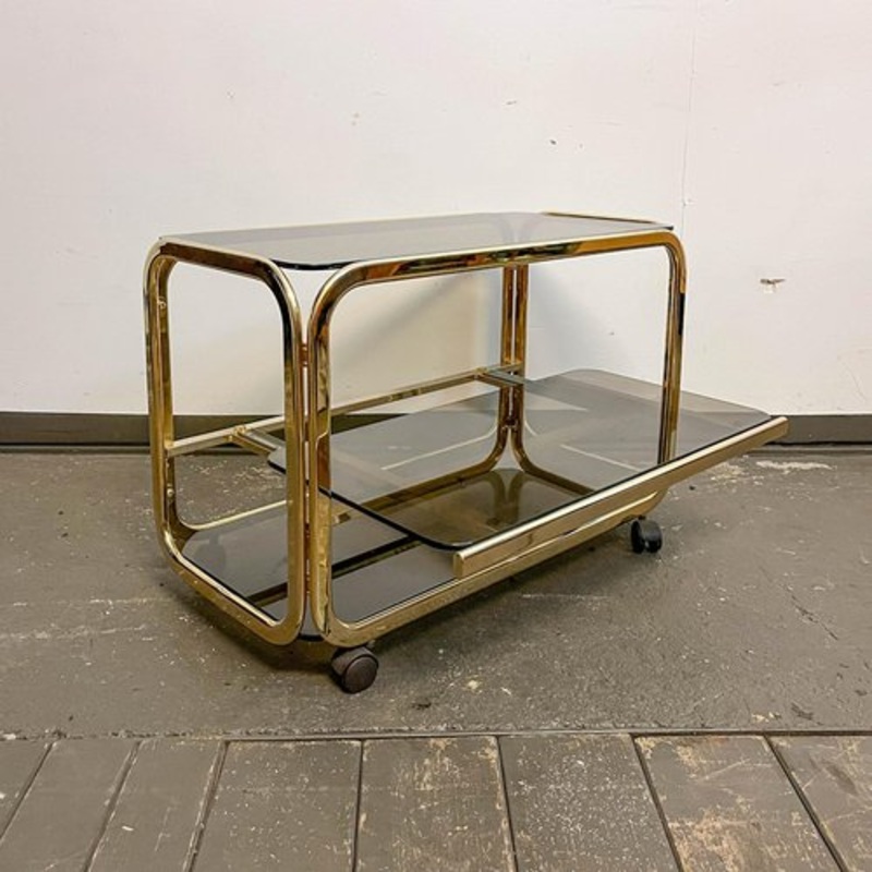 Metal & Glass Bar Trolley, 1970s for sale at Pamono