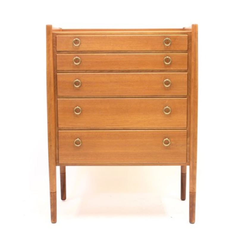 Mid-Century Swedish Teak Chest of Drawers from Treman, 1960s for sale at Pamono