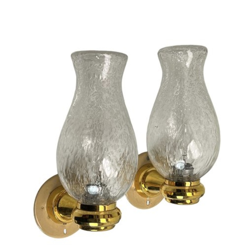Onion Shaped Murano Glass Wall Lights from Keuco, 1970s, Set of 2 for sale at Pamono
