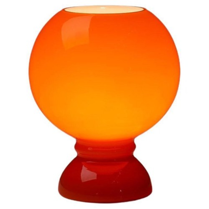 Space Age Orange Full Glass Table Lamp, 1970s for sale at Pamono