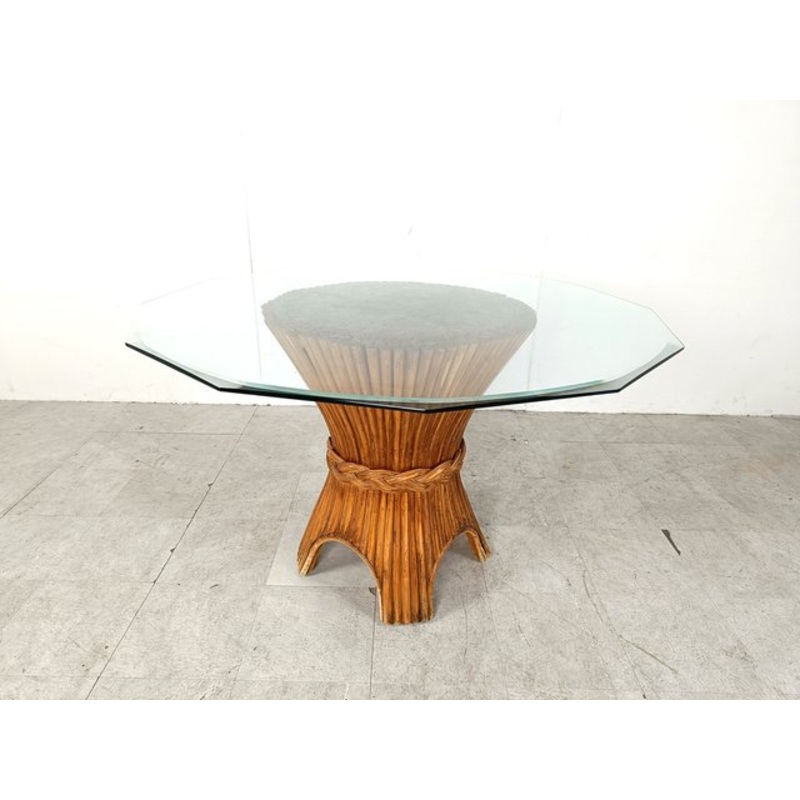 Vintage Bamboo Dining Table, 1970s for sale at Pamono