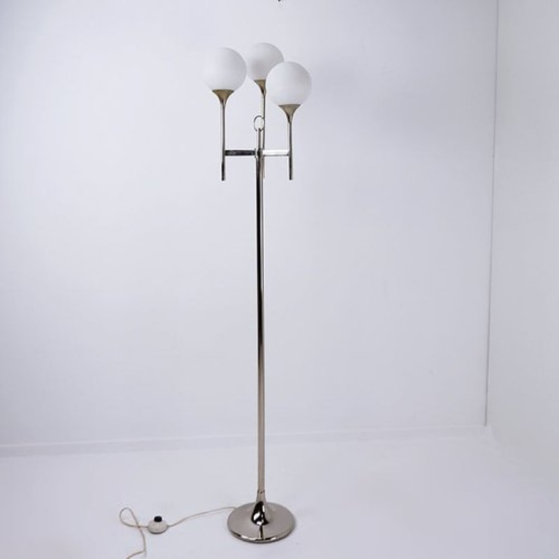 Vintage Chrome Floor Lamp by Sciolari, Italy, 1970s for sale at Pamono