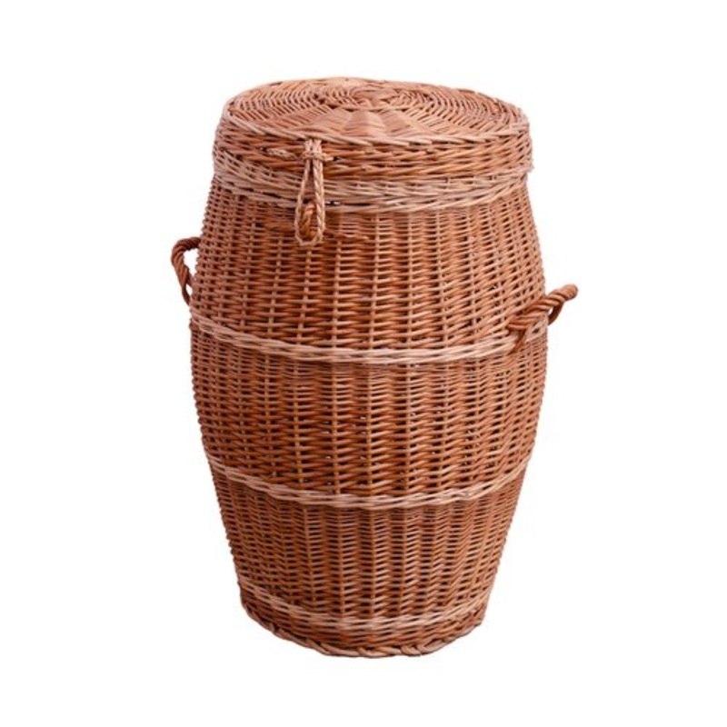 Vintage Czechoslovakiam Wicker Laundry Basket, 1970s for sale at Pamono