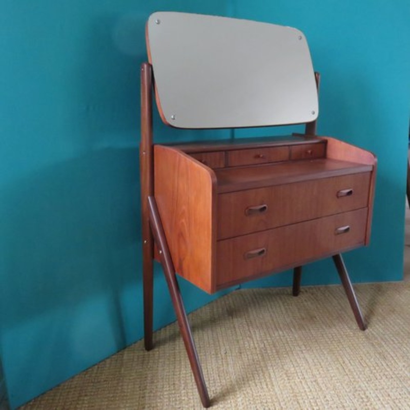 Vintage Danish Teak Dressing Table, 1960s for sale at Pamono