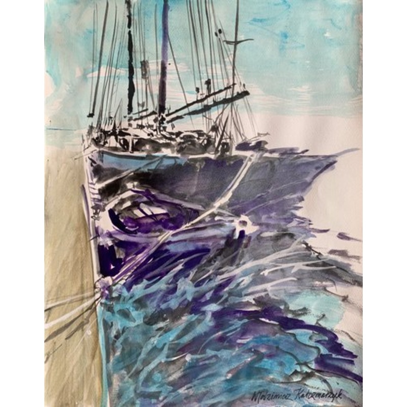 Wodzimierz Karczmarzyk, Kolobrzeg, A Tandem, 2012, Watercolor on Paper for sale at Pamono